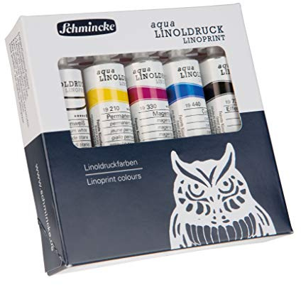 Schmincke aqua LINOLDRUCK, Linoldruckset 5 x 20 ml Tuben, 82 005 097