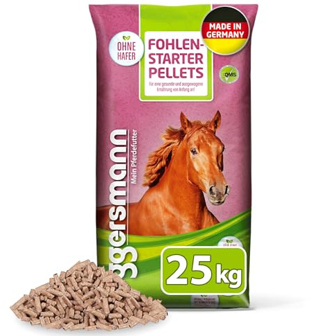 Eggersmann Mein Pferdefutter Fohlenstarter Pellets 25 kg – Leicht verdauliches Pferdefutter für Fohlen – Unterstützt das Wachstum & die Knochenentwicklung – Ergänzungsfuttermittel mit Magermilchpulver