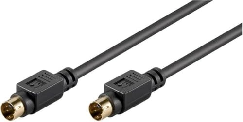 goobay 50057 S Video Kabel vergoldete Mini DIN Stecker 4 polig S-Videokabel geschirmt SVHS Kabel VHS Videorecorder/VHS Recorder Schwarz 1m