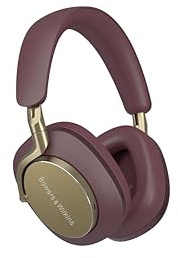 Bowers & Wilkins Px8 Noise-Cancelling Over-Ear-Kopfhörer, Weinrot | Bluetooth, aptX Adaptive, 24-Bit Hi-Res Audio, 30 Std. Akkulaufzeit, 6 Mikrofone, Nappaleder