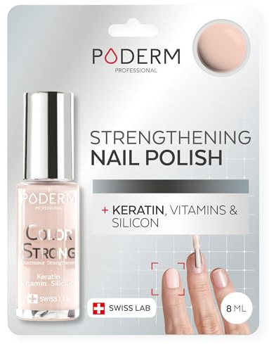 PODERM Nagelhärter Lack - Powder Pink | Repariert und Stärkt durch Semipermanenten Nagellack Geschädigte und Geschwächte Nägel | Biotin und Keratin | Entwickelt von einem Podologen in der Schweiz