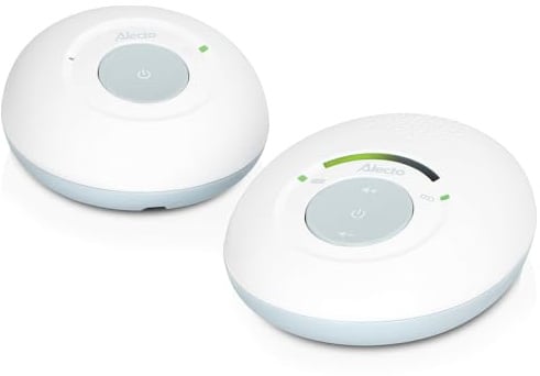 Alecto DBX110 Audio Babyphone - Babyfon - Baby Phone - Babyphone Ohne Kamera - DECT - 300 m Reichweite - kompakt - LED Lautstärkeskala - VOX Funktion - strahlungsarm - weiß