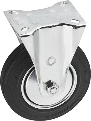 Metafranc Bockrolle Ø 200 mm - 140 x 110 mm Platte - Vollgummi-Rad - Weiche Lauffläche - Rollenlager - 205 kg Tragkraft / Transportrolle / Möbelrolle / Schwerlastrolle / 803070