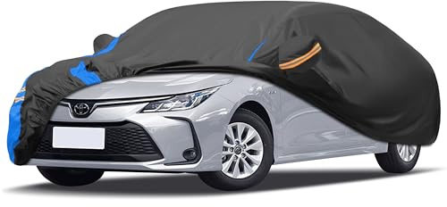 Autoabdeckung Wasserdicht Auto Abdeckplane,Autohülle Autoplane Winter & Sommer für Garage Staubdich Schutz vor Regen, Sonne und Staub mit Aufbewahrungstasche (Für Limousine 450 Bis 470 cm)