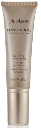 M. Asam Resveratrol Premium NT50 Longevity Tagescreme (50ml) | Getönte Tagescreme für natürlichen Teint, verfeinert Poren, passt sich dem Hautton an