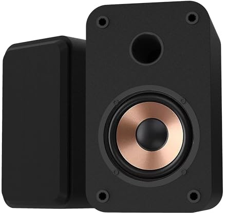 LONPOO 30W Kompakter PC-Lautsprecher Bluetooth, Aktiv Mini Regallautsprecher mit USB, AUX-in, Kopfhörerausgang, 3-Zoll Metall-Tieftöner, 9mm-Holzgehäuse (LP-42S)