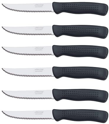 Arcos Tafelmesser - Steakmesser Tafelmesser - Klinge aus rostfreiem Edelstahl NITRUM 110 mm - Griff aus Polypropylen - Farbe schwarz (6)