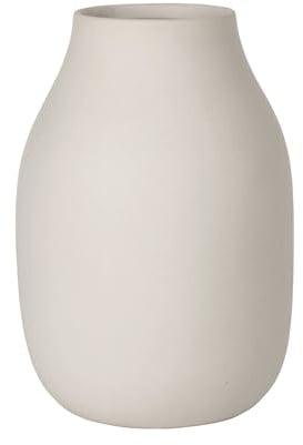 blomus Vase -COLORA- | Blumenvase aus Keramik | Farbe Moonbeam | Größe L Ø14x20H cm | hochwertige Handarbeit