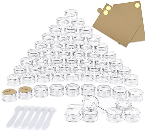 60 Stück Döschen, PAMIYO 5ml Leerdose klarer Tiegel, Cremedose Leer Transparent Tiegel mit Schraubverschluss Reise Töpfchen Döschen Set Kosmetikdosen