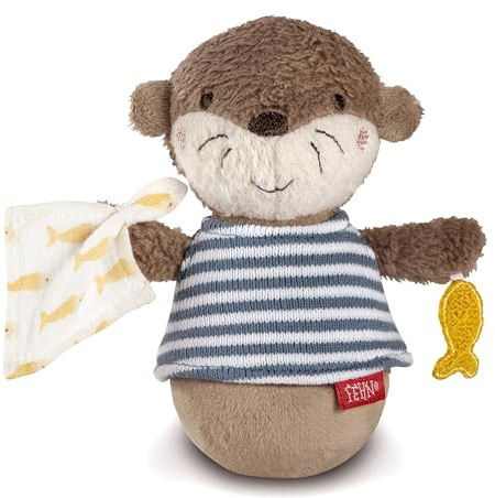 Fehn Mini-Stehauf Otter Theo – Lustiges Motorikspielzeug zum Greifen, Tasten, Fühlen und Stupsen – Für Babys und Kleinkinder ab 0+ Monaten