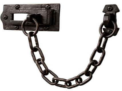 UAP Schiebetürkette aus Gusseisen, Sicherheitsriegel für Haustür, schwarz, rustikales Finish