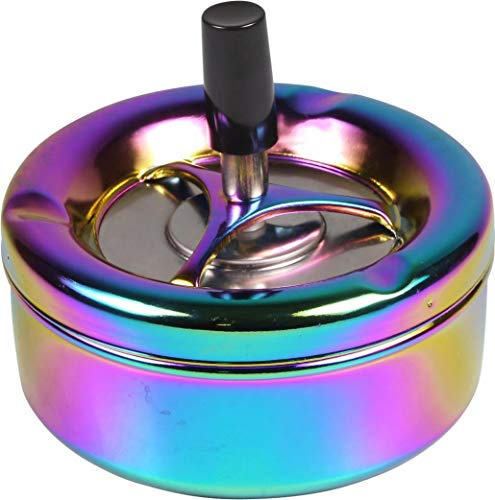 kogu Aschenbecher im Regenbogen Design, bunt glänzend, 11 cm Durchmesser