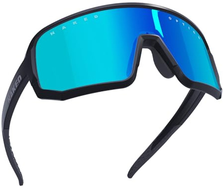 NAKED Optics Sportbrille für Damen & Herren VOLT – Unisex Fahrradbrille für Herren & Damen mit robustem TR-90 Rahmen – Rutschfeste Schnelle Brille mit UV 400 Schutz und austauschbaren Gläsern