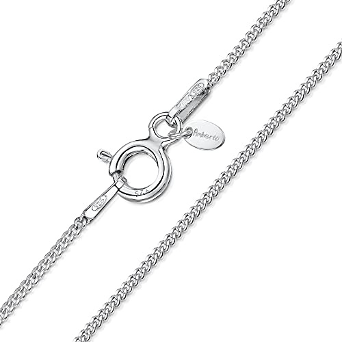 Amberta Damen 1.1 mm Panzerkette Halskette aus 925 Sterling Silber: 55 cm