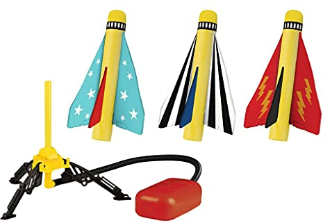 Moses. PhänoMINT Luftdruck-Rakete - Experimentierspielzeug für Kinder, 3 Bunte Raketen & 1 Abschussrampe, Outdoor-Spielzeug für kleine Forscher