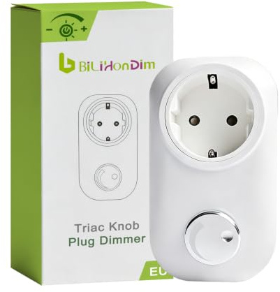Bilihondim Steckdosendimmer|LED und Halogen Dimmer|Plug & Play Drehschalter Nur für dimmbare Leuchten geeignet
