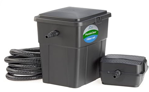 Pontec 51226 PondoClear Set 4000 - Mehrstufiges Filtersystem aus Durchlauffilter und UVC-Einheit (7 Watt) / Komplettset, Blau