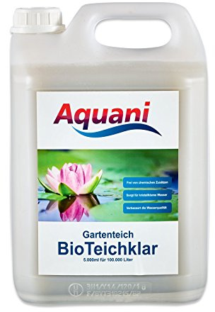 Aquani Bio Teichklar Gartenteich 5.000ml natürlicher Teichklärer für klares Wasser im Teich 100% natürliche Inhaltsstoffe effektive Teichpflege ohne chemische Zusätze ideal für Koi und Schwimmteich