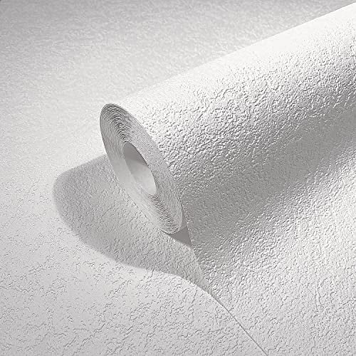 marburg Tapete Weiß Struktur Putzoptik für Wohnzimmer Schlafzimmer Made in Germany 10,05 x 0,53m