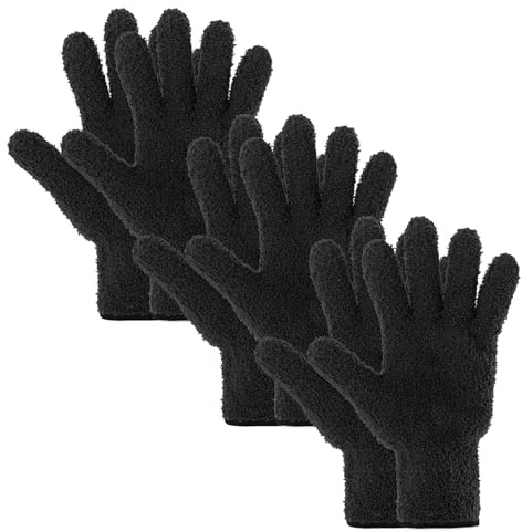 GEEHUA 3 Paar Mikrofaser Handschuh Staubhandschuhe Pflanzenstaubhandschuhe | Waschbare Wiederverwendbare für Jalousien Fenster Fensterläden Möbel und schwer zugängliche Ecklücken