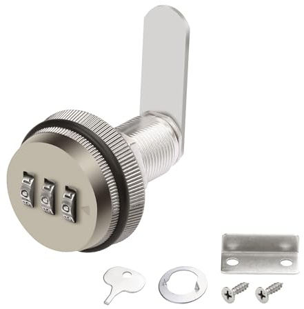 MEIRIYFA Kombination Cam Schloss, Passwort kodiertes Schubladenschloss Schrankschloss mit 3/4 Zoll Zylinder und Chrom Finish, Sicherheits Kombi-Cam Schlösser für Schrank Schublade (30mm Bronze)