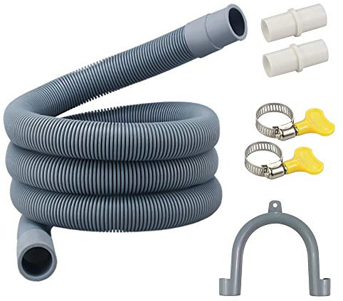 Ablaufschlauch Verlängerung Set für Waschmaschinen,Waschmaschinenschlauch verlängerung,Geschirrspüler Verlängerung Set,inkl Schlauchverbinder und Schlauchschellen (2)