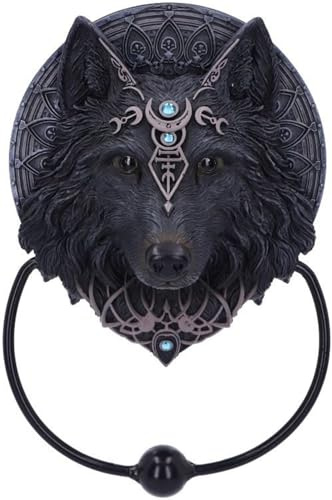 Nemesis Now Wolf Moon Türklopfer, 20,5 cm, Schwarz