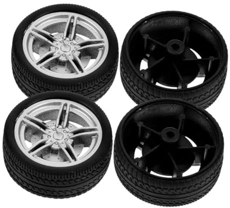 Hohopeti 4stücke Gummi Spielzeugauto Reifen Für Junge Mädchen Rc Fahrzeug Ersatzräder Glatte Oberfläche Kunststoffmodell Zubehör Für Basteln Und Spielzeuglastwagen