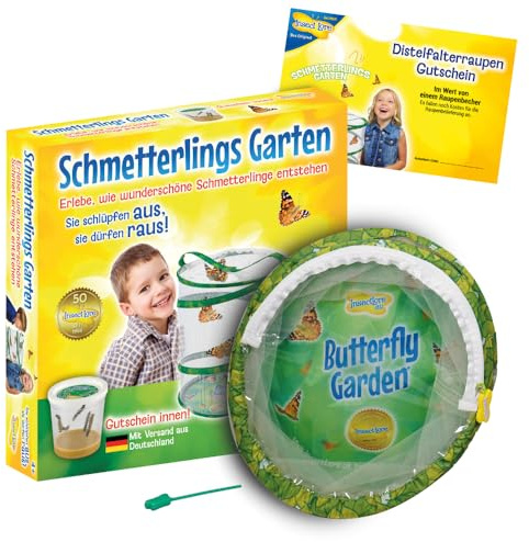 Insect Lore Gutschein Set: Schmetterlingszucht für Kinder & Erwachsene – Schmetterlingsgarten ohne lebende Raupen - Heimische Arten | Raupen züchten - Schmetterlingshabitat für zu Hause ab 3 Jahren