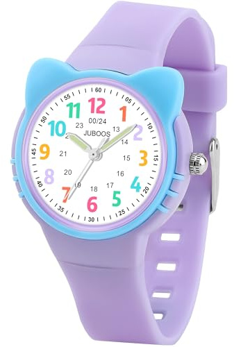 Juboos Kinderuhren,30 M Wasserfeste Kinderuhr,Für Jungen Und Mädchen Zum Lernen Der Zeitablesung, Weiches Armband, Geeignet Für Kinder Von 5 Bis 15 Jahren