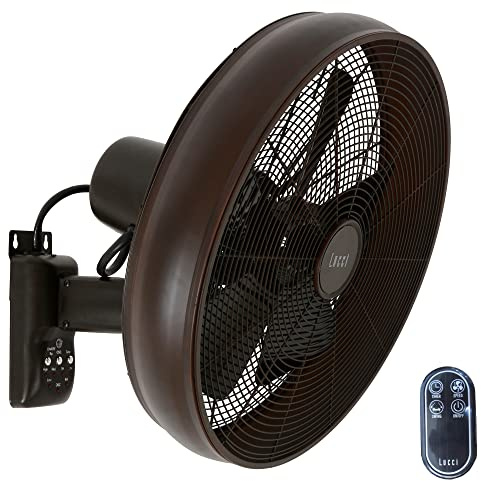 LUCCI AIR Wandventilator Breeze, Oszillierender Kopf, 3 Geschwindigkeiten plus Timer, Farbe: ORB