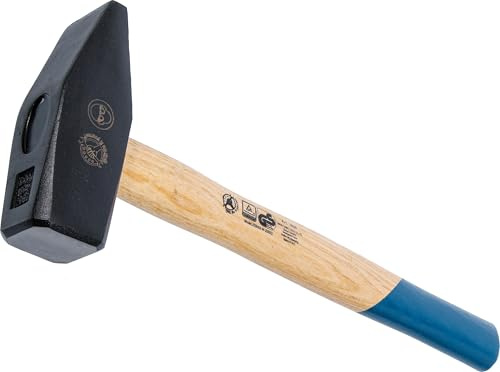 BGS Diy 1858 | Schlosserhammer | 2000 g | Hammer | geschweifter Holzstiel | mit Metallkeil | Kopf schwarz lackiert | geschmiedet | DIN ISO: 1041