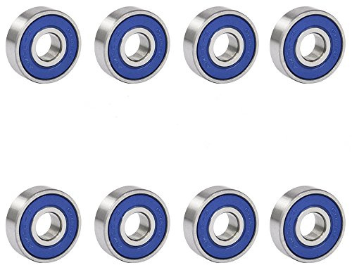 TRIXES 8 Stück 608RS ABEC-9 Gleitlager - Passend für Skateboard, Rollschuhe Roller, Inlineskaten