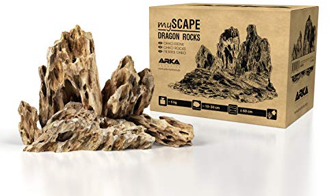 ARKA Drachenstein Set 5 kg – 10–30 cm Mix für Nano Aquascaping, Terrarium & Naturdeko – strukturreiche Dragon Rocks, bepflanzbar, garnelentauglich & wasserneutral mySCAPE