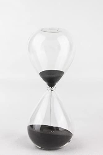 Lemonti Timeless Sanduhr aus Glas | 60 Minuten in Schwarz | auch in 10/15/30/45/60 min | als Dekoration für das Büro, Küche sowie Zeitangabe für Kinder…