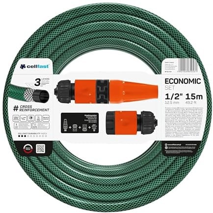 CELLFAST Sprenger Set Gartensprinkler Rasensprenger Für Rasen Blumen Pflanzen Schnellanschluss Verbindung Economic