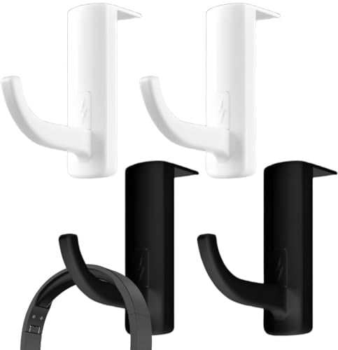2 Stück Kopfhörer halterung, Headset Halterung Kopfhörerhalter Headphone Stand Schreibtisch Kopfhöreraufhänger für Schlüssel Taschen (Kunststoff Haken)
