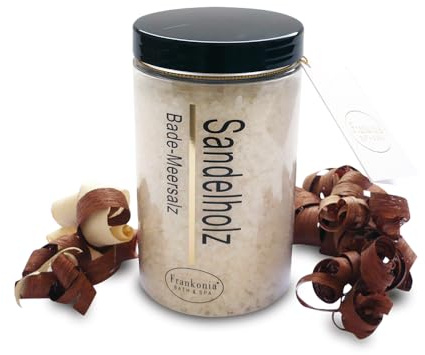Frankonia BATH & SPA Badesalz Sandelholz – Totes Meer Salz – Wellness Badezusatz – Meersalz – Badekristalle – Pflege & Entspannung für Körper & Geist – 450 g – vegan