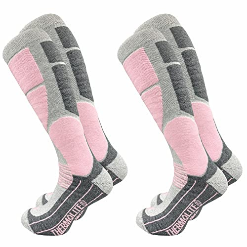 GAWILO 2 Paar Damen THERMOLITE® Skisocken – Snowboardsocken – Funktionssocken mit Spezialpolsterung
