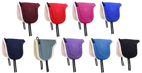 NETPROSHOP Bareback Pad Velour Reiten ohne Sattel mit Weichem Kunstfell Shetty/Pony/Full/XLFull, Groesse:Pony, Farbe:Pink