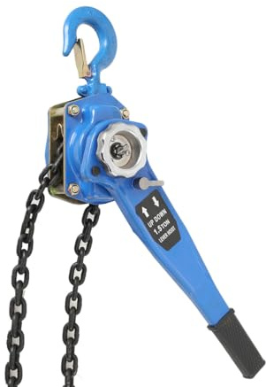 Lfhelper Hebelzug 1,5T Tragfähigkeit Kettenzug Armkettenzug 240N Zugkraft mit 3m Hubhöhe belastbar Flaschenzug aus Stahl G80-Kette Ratschenzug Doppelklinkenbremse & 360° drehbarer Haken Handkettenzug