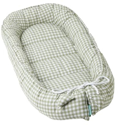 molis&co - Babynest - 100% Baumwolle (Oeko-TEX) - Babynestchen Neugeborene - Ideal als Reisebett, Kuschelnest Geeignet & Cradle Reducer - 90 x 50 cm - Mint Tea