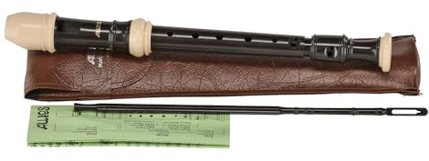 Aulos F-Sopranino Blockflöte Symphony 506B - dunkelbraun /elfenbeinfarbig - deutsche Griffweise, mit Doppellöcher - mit Tasche, Grifftabelle - 3-teilig - mit gebogenem Windkanal
