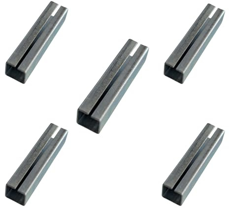JUVA 5 Stück Ausgleichshülse von 8 auf 9 mm - Reduzierhülse zum Einstecken H5041 Länge 15 mm Stahl blank - Adapterhülse zum nachrüsten - Metall-Hülse für Einsteckschlösser & Türschlösser