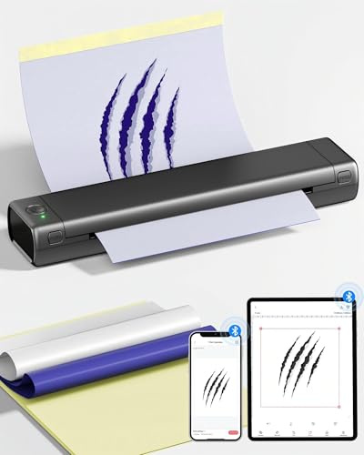 PhoFuta Tattoo Drucker Stencil Drucker mit 10 Blatt Stencil Papier für Tattoo Maschine Set, Thermodrucker Tattoo Kompatibel mit IPad & Telefon & PC für Tattoo Künstler und Anfänger DIY Tattoos, Grau
