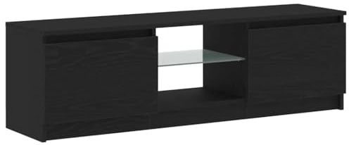 vidaXL TV-Schrank mit LED-Leuchten Schwarz Eichen-Optik 120x30x36 cm