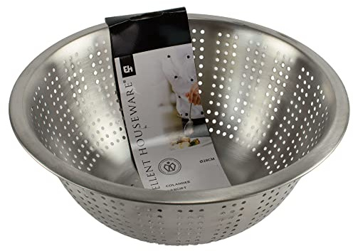 Sieb Edelstahl Abtropfsieb Siebschüssel Seiher 28cm Nudel Salat Obst Gemüse
