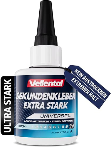 Sekundenkleber Extra Stark flüssig universal - Flüssigkleber wasserfest, hitzebeständig & mit Nadel Verschluss gegen Austrocknung - Alleskleber für Plastik, Kunststoff, Glas, Holz, Metall uvm.