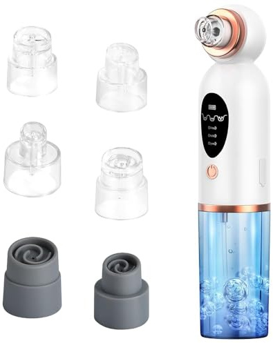 Lrbsule Mitesserentferner Porenreiniger, Porensauger Gesicht Mitesser Entfernen, Porenreiniger mit 6 Austauschbare Saugköpfe 3 Modi Zum Gesichtsreinigung Blackhead Remover