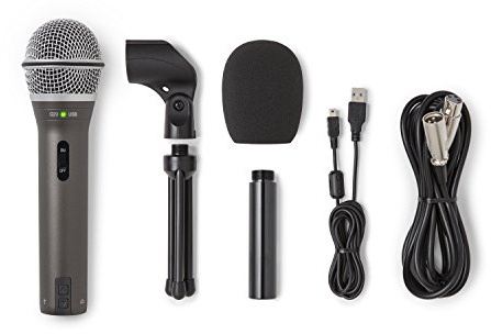 Samson Q2U Aufnahme- und Podcasting-Paket - Dynamisches USB / XLR-Mikrofon mit Zubehör, grau